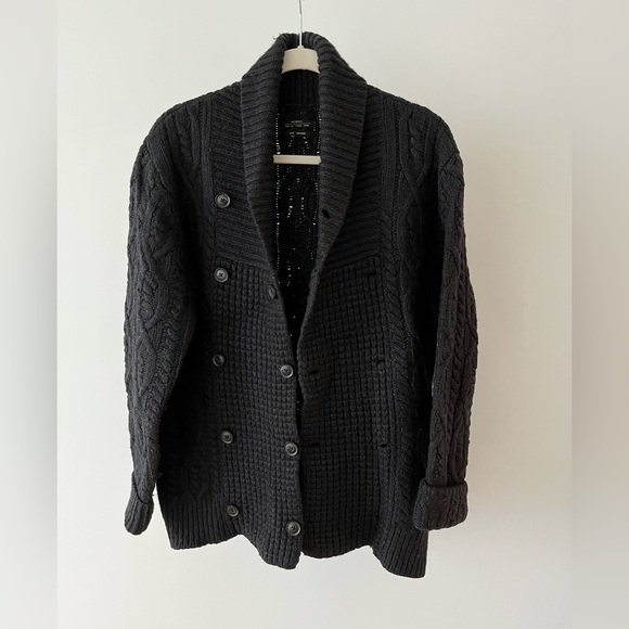 All Saints Sweaters Allsaints Mens Pellier Cable Knit Cardigan